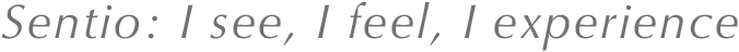 Sentio : I see, I feel, I experience